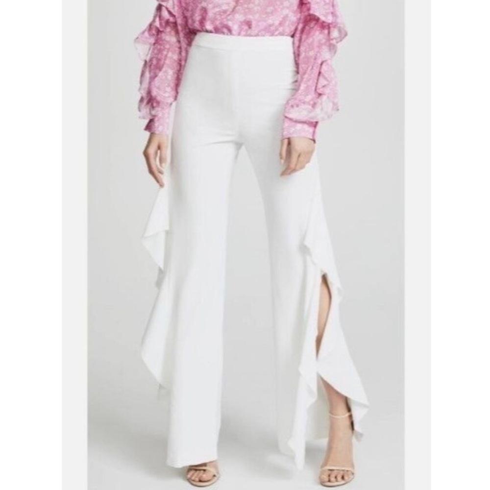 Alice + Olivia Flowing White Pants